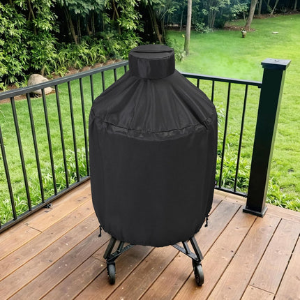 Grill Cover 31.5 Inch, Compatible with Large Big Green Egg, Kamado Joe and Pit Boss Ceramic Grills, Heavy Duty Waterproof BBQ Cover, Fade Resistant Round Smoker Protector, 31.5" Dia X 31.5" H.
