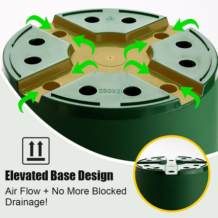 3 Gallon Plastic Nursery Pots, 10 Inch Round Plant Pots with Drainage Holes, 10 Pack Planting Pot for Outdoor Indoor Plants, Gardening Gifts for Women, Green.