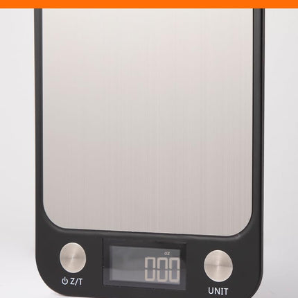 Food Scale,Digital Kitchen Scale, Stainless Steel, Weight in Grams, Ounces, Milliliters and Pounds, Ideal for Meal Prep, Cooking, and Baking.
