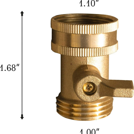 Brass Garden Hose Shut Off Valve, 4 Pack Heavy Duty 3/4 Inch Solid Brass Garden Hose Shut Off Valve with 4 Extra Rubber Washers.