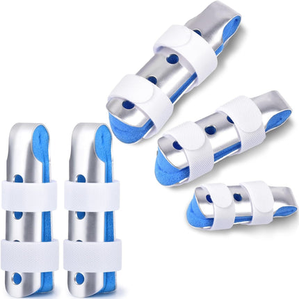 Finger Splint, 5PCS Finger Support Brace Finger Stabilizer for Broken Fingers Straightening Arthritis Knuckle Immobilization,Blue.