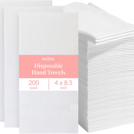 200 Disposable Paper Hand Towels That Feel Like Linen Napkins, 2-Ply - Guest Towels, Wedding Paper Napkins, Disposable Napkin for Guest Bathroom, Parties, Dinners, Events (White).