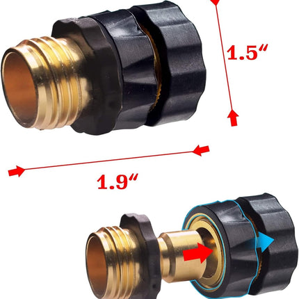 3/4 Inch Garden Hose Quick Connect, Quick Connect Garden Hose Fittings, Male and Female Water Quick Release Hose Connector (6 Pack).