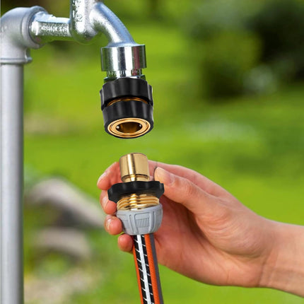 3/4 Inch Garden Hose Quick Connect, Quick Connect Garden Hose Fittings, Male and Female Water Quick Release Hose Connector (6 Pack).