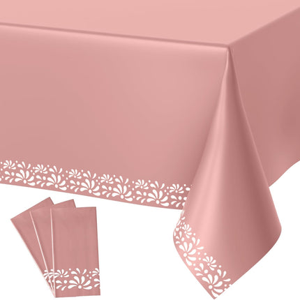 4 Pack Cielito Lindo Party Decoration Mexican Tablecloth Disposable Plastic Terracotta Mexican Cielito Lindo Baby Shower Table Decor Wedding Birthday Party Decorations(Floral,Pink).