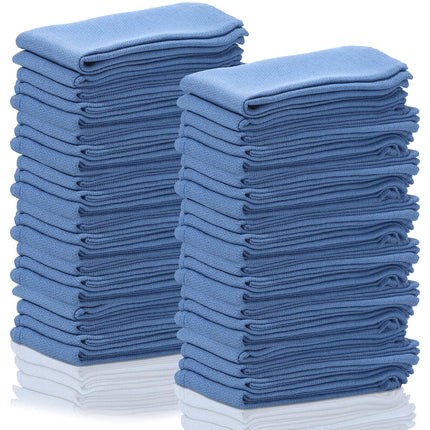 50 Pcs Blue Surgical Huck Towels Cotton Shop Towels Bulk 25.2 x 16.93 Inches, Absorbent Shop Rags and Cleaning Towel for House Shops Bars Hotel Car Automobiles Garage Industries Surgical.