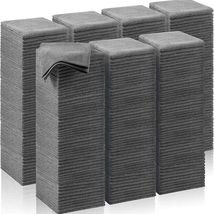 200 Pcs Microfiber Cleaning Cloth 16x16 Inch Microfiber Towels for Car Ultra Absorbent Cleaning Rags Reusable Lint Free Streak Free Detailing Towel for Car Washing Drying Dusting (Gray).