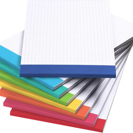 Small Graph Paper Notepad 5 x 8 Inch Mini Notebook Double Sided Memo Pads Back to School Supply Pocket Notepad Assorted Colors 50 Sheets Graph Paper Notebook(Grid(5x5),8 Pcs).