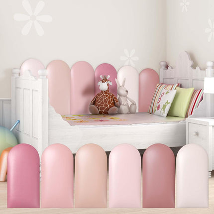 6 Pcs Wall Padding for Kids with Autism Playroom Anti Collision 3D 15. 75 x 7. 87 Inch Peel and Stick Headboard Upholstered Wall Panels for Nursery Protection(Pink Series).