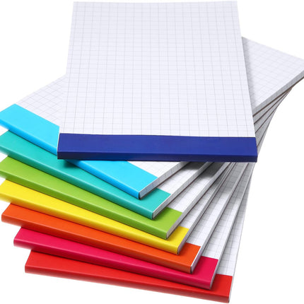 Small Graph Paper Notepad 5 x 8 Inch Mini Notebook Double Sided Memo Pads Back to School Supply Pocket Notepad Assorted Colors 50 Sheets Graph Paper Notebook(Grid(4x4),8 Pcs).