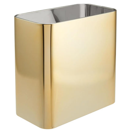 Small Metal 2.4 Gallon/9 Liter Trash Can Wastebasket Garbage Bin for Bathroom, Slim Rubbish Waste Bin Trashcans - Mirri Collection - Soft Brass.