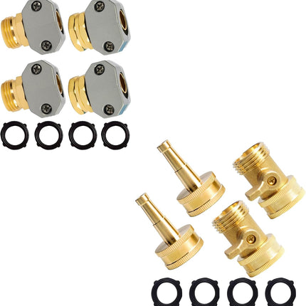 Garden Hose Repair Kit + Jet Nozzle Hose Shutoff Valve.