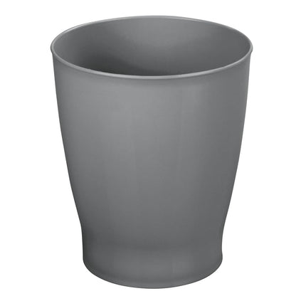 Round Plastic Bathroom Garbage Can, 1.25 Gallon Wastebasket, Garbage Bin, Trash Can for Bathroom, Bedroom, and Kids Room - Small Trash Can - Fyfe Collection - Charcoal Gray.