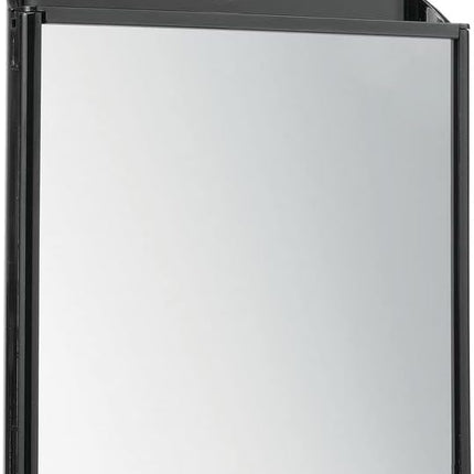 Bathroom Shower Suction Fog Away Shaving Mirror - Black/Brushed.
