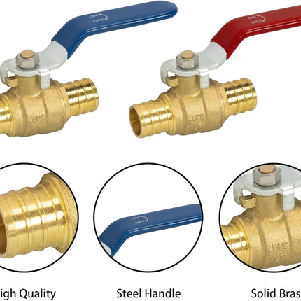 Garden Hose Adapter + Pex Brass Full Port Shut Off Ball Valve.