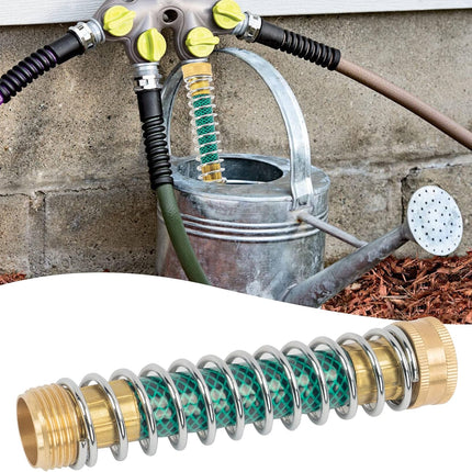 Brass Garden Hose Splitter (4 Way) + Garden Hose Protector.