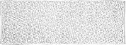 Soft 100% Cotton Luxury Hotel-Style Rectangular Spa Mat Rug, Plush Water Absorbent, Diamond Design - for Bathroom Vanity, Bathtub/Shower, Machine Washable - Long Runner, 60" x 21" - White.