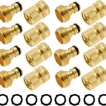 Brass Garden Hose Splitter (4 Way) + Garden Hose Quick Connector.
