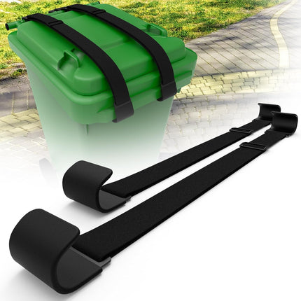 2 Pack Metal Double Claw Trash Can Lid Lock for Animals,Outdoor Trash Can Lock Straps for Raccoons,Bungee Cord Garbage Bin Lock for Bear Proof,Prevent Racoon and Wind from Trash Bin（Black).