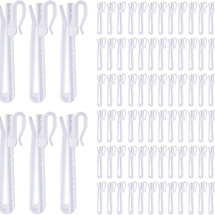80 Pcs Plastic Curtain Hooks, Adjustable Pinch Pleat Hooks, Ratchet System Pinch Pleat Curtain Hooks for Window Curtain, Door Curtain and Shower Curtain (90mm/3.54inch).