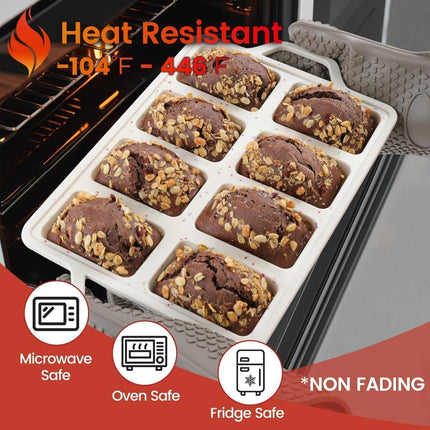 Mini Loaf Pans, Metal Reinforced Frame Silicone Bread Loaf Pans 8 Cavities Nonstick for Baking Cornbread, Mini Bread, Brownie, Cheesecake, Chocolate 2 Pack Confetti.