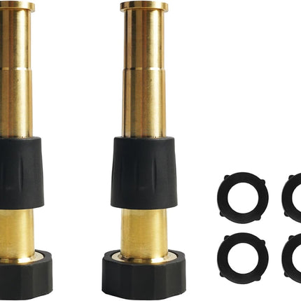 Brass Garden Hose Splitter (4 Way) + 5" Jet Sweeper Garden Hose Nozzle.
