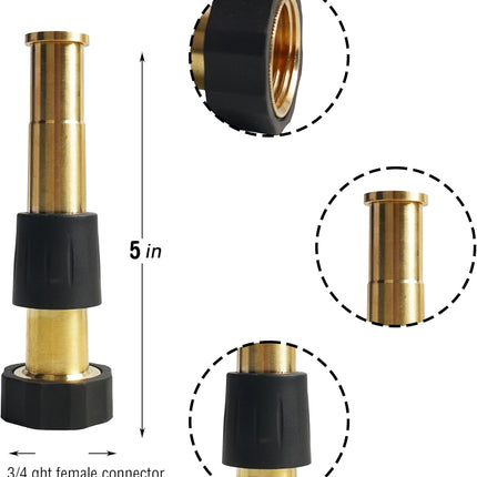 Brass Garden Hose Splitter (4 Way) + 5" Jet Sweeper Garden Hose Nozzle.