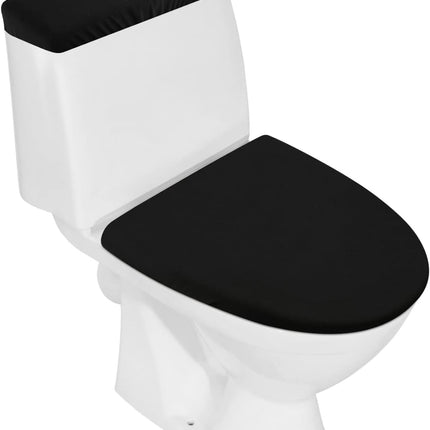 Toilet Lid Cover and Toilet Tank Lid Cover, Bathroom Toilet Lid Seat Cover Set, Stretch Washable Spandex Fabric Toilet Protector Cover, Fits Most Toilet Tanks & Lids.