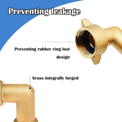 4" Twist Hose Nozzle + 90 Degree Garden Hose Elbow Connectors.