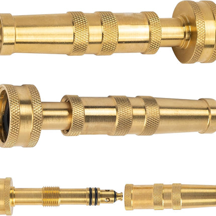 Garden Hose Repair Connector with Clamps + Adjustable Twist Hose Nozzle.