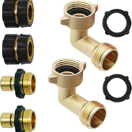 3/4 Inch Garden Hose Fitting Quick Connector | 2 Pack Garden Hose Elbow Connector
