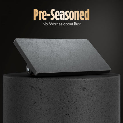 Bacon Press Smash Burger Press, Pre-Seasoned Cast Iron Hamburger, 2 lb Heavy-Duty Grill Bacon Meat Press Tool with Wood Handle.