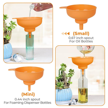Wide Mouth Stainless Steel Funnel + Food Grade Plastic Cooking Canning Funnel.