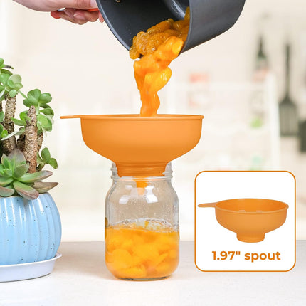 Wide Mouth Stainless Steel Funnel + Food Grade Plastic Cooking Canning Funnel.