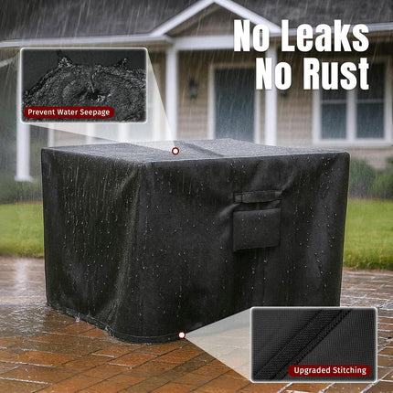 Square Fire Pit Cover, Fits for 28-32 Inch Fire Pit Table, Waterproof and Windproof, 32 x 32 x 24 Inches, Black.