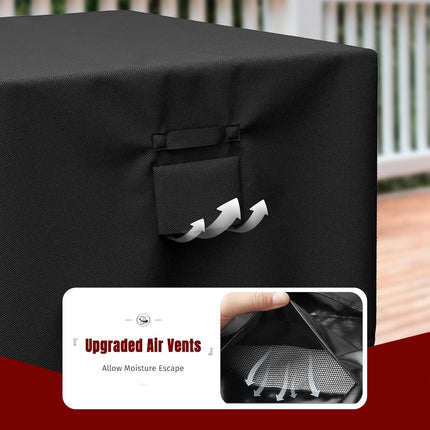 Square Fire Pit Cover, Fits for 28-32 Inch Fire Pit Table, Waterproof and Windproof, 32 x 32 x 24 Inches, Black.
