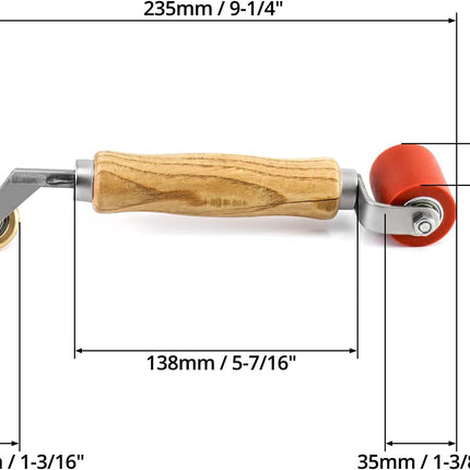 Seam Roller, 40mm Silicone Seam Roller with 6mm Brass Detail Penny Roller, Smoothing Seam Roller Tool for PVC/TPO/EPDM Single Ply Roofing Tape.