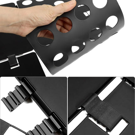 PP Composite Folding Board, 2 Pack Folding Clothes Board - Black + Blue, One-Hand Operation Laundry Folding Tool, Non-Slip Silicone Buckles, T Shirt Folder, Laundry Folders for All Garments.