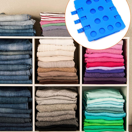 PP Composite Folding Board, 2 Pack Folding Clothes Board - Black + Blue, One-Hand Operation Laundry Folding Tool, Non-Slip Silicone Buckles, T Shirt Folder, Laundry Folders for All Garments.