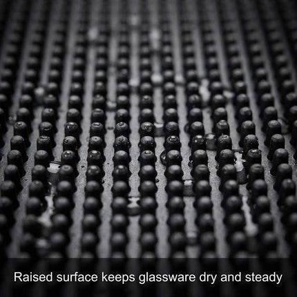 12"x6" Black Rubber Bar Mat – 6 Pack Non-Slip Drainage Pad for Coffee Stations, Home Bars & Kitchens.
