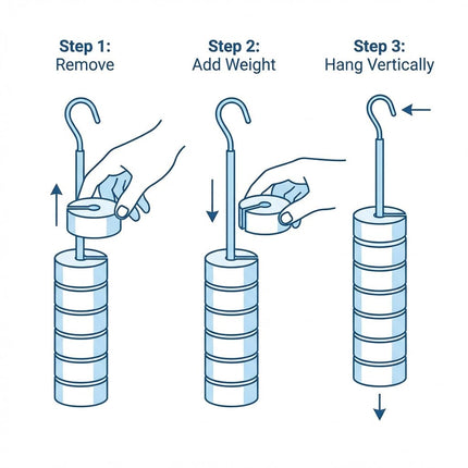Lab Slotted Mass Set, Chromium-Plated Metal Slotted Weights, One Set - Total 1000g - Includes 9 Weights (100g Each) & One Hanger (100g).