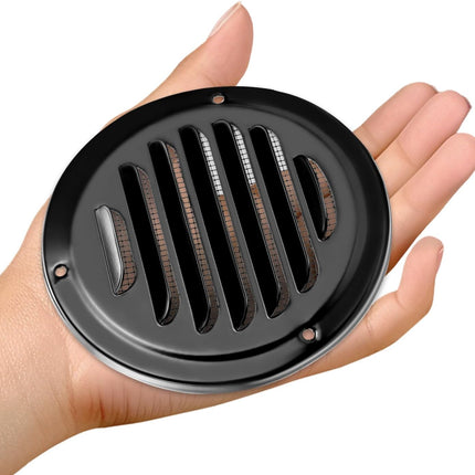4" Black Soffit Vent Cover with Screen Mesh, 10 Pack Round Metal Air Vent Louver, 5-11/16" Diameter Grill Cover, Round HVAC Vents.