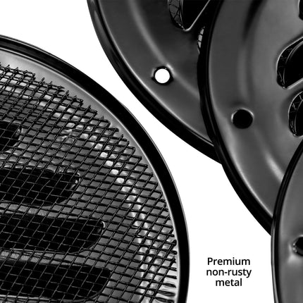 4" Black Soffit Vent Cover with Screen Mesh, 10 Pack Round Metal Air Vent Louver, 5-11/16" Diameter Grill Cover, Round HVAC Vents.