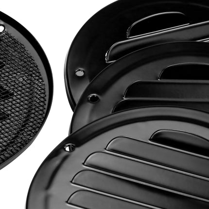 4" Black Soffit Vent Cover with Screen Mesh, 10 Pack Round Metal Air Vent Louver, 5-11/16" Diameter Grill Cover, Round HVAC Vents.