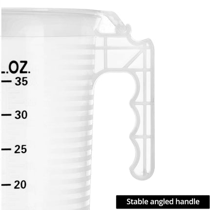 2 Pack 32oz (1 Quart) Measuring Pitcher - Plastic, Multipurpose, Polypropylene, with Clear Ounce & Milliliter Markings, Dustproof Lid, for Cooking, Home Hobbies, Shop Oil and Fluids.