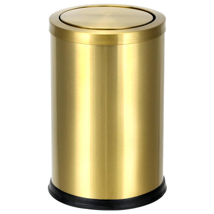 Antique Gold Trash Can, 2.4 Gallons Stainless Steel, Waterproof, Rustproof with Swing Lid.