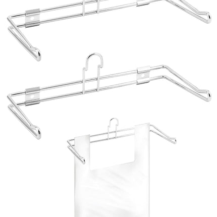 2-Pack T-Shirt Bag Rack Wall Mount, Chrome-Plated Metal T-Shirt Retail Bag Holders, 12-Inch Width, 6" Arm, Easy Install Bag Holder for Retail and Checkout Counters.