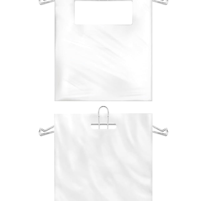 2-Pack T-Shirt Bag Rack Wall Mount, Chrome-Plated Metal T-Shirt Retail Bag Holders, 12-Inch Width, 6" Arm, Easy Install Bag Holder for Retail and Checkout Counters.