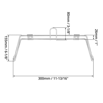 2-Pack T-Shirt Bag Rack Wall Mount, Chrome-Plated Metal T-Shirt Retail Bag Holders, 12-Inch Width, 6" Arm, Easy Install Bag Holder for Retail and Checkout Counters.