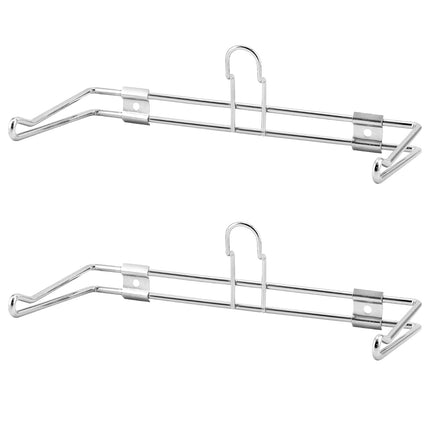 2-Pack T-Shirt Bag Rack Wall Mount, Chrome-Plated Metal T-Shirt Retail Bag Holders, 12-Inch Width, 6" Arm, Easy Install Bag Holder for Retail and Checkout Counters.